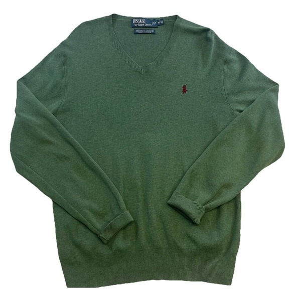Polo by Ralph Lauren Other - Polo Ralph Lauren Pima Cotton V-Neck Sweater Classic Fit‎ Green M/M